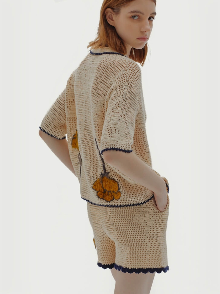 Beige ou-ou. handmade shirt