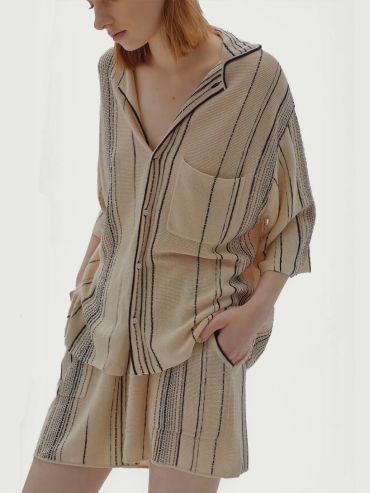 Beige and green siliene.c shirt