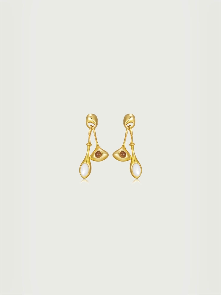 Gold Short Bell Earrings