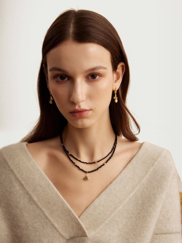 Gold Short Bell Earrings