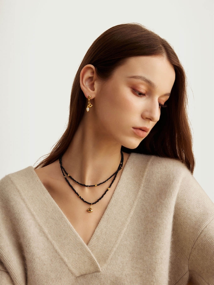 Gold Short Bell Earrings