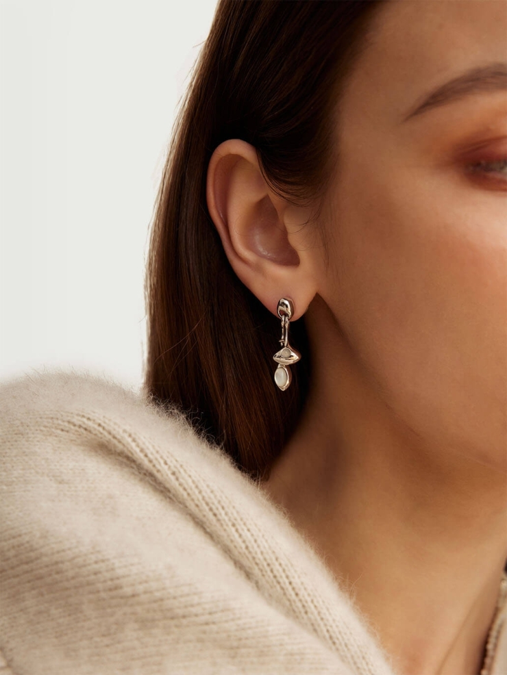 Silver Short Bell Earrings