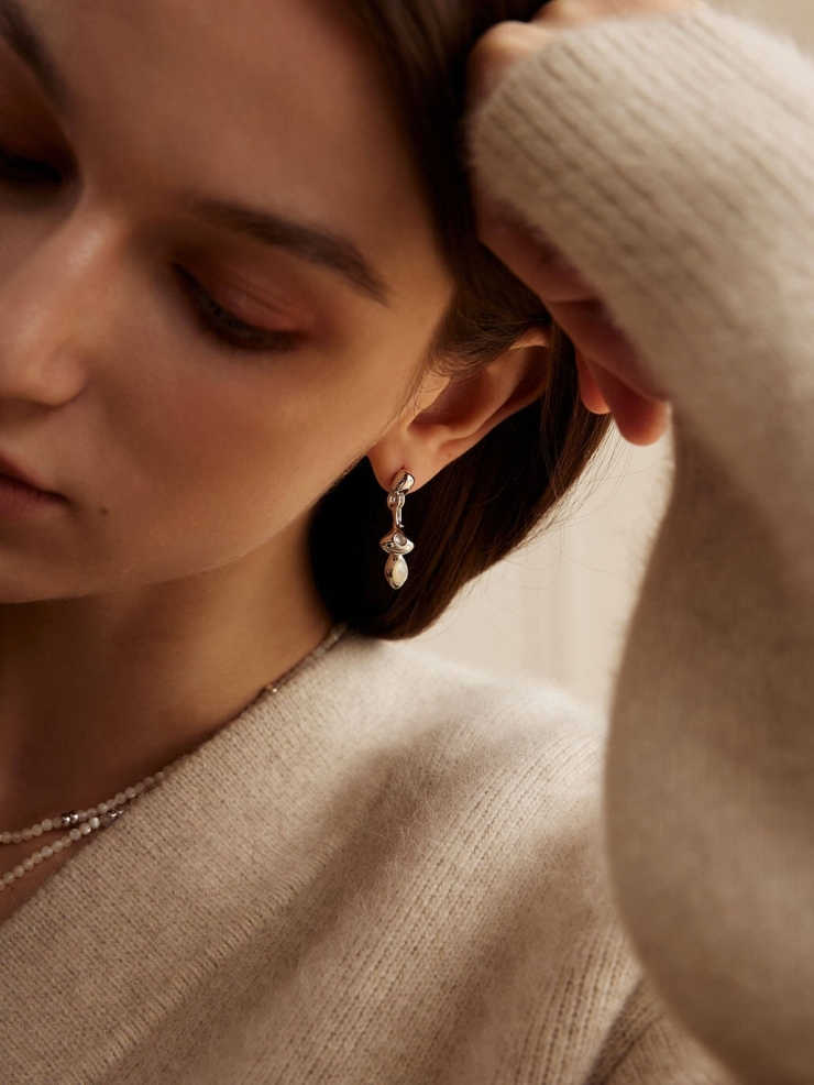 Silver Short Bell Earrings