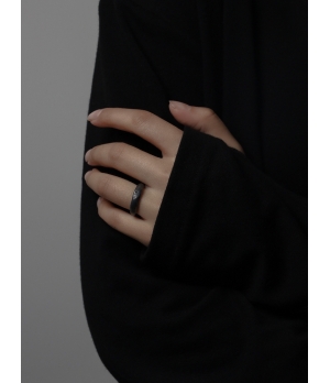 M.WONG Round Not Round - Medium Black Citrine Silver Ring