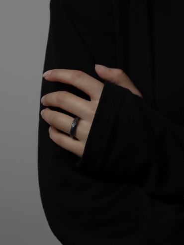 Round Not Round - Medium Black Citrine Silver Ring