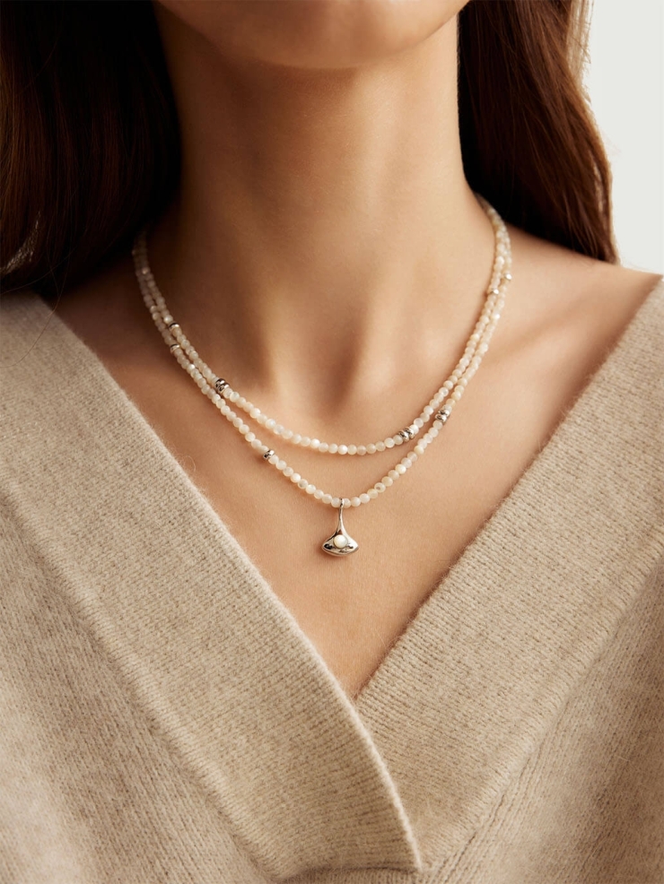 White Double Layered Wish Necklace