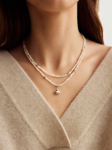 White Double Layered Wish Necklace