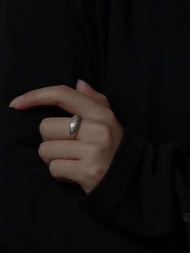 Round Not Round - Wide Citrine Silver Ring