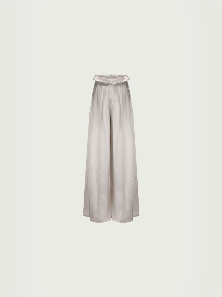 Gray Acetate Pod Wide Leg Pants