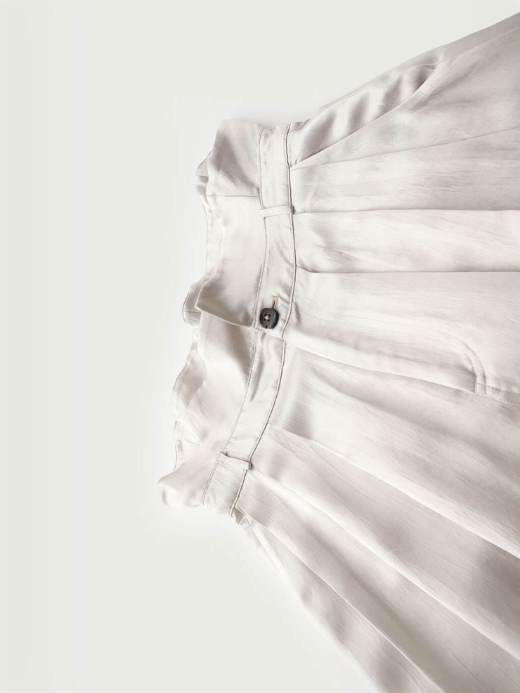 Gray Acetate Pod Wide Leg Pants