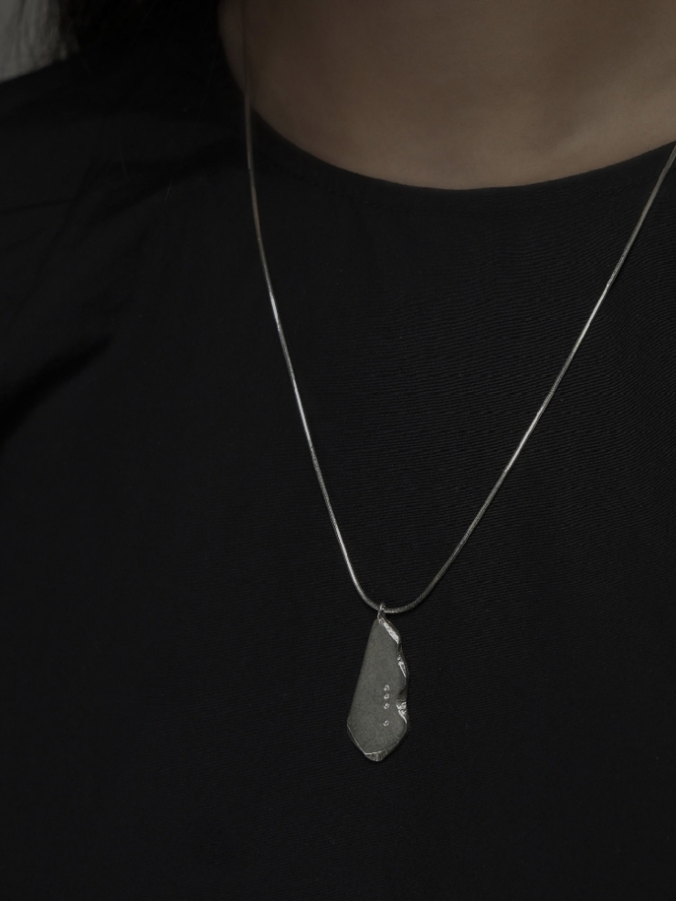 M.WONG Square Not Square - Silver Necklace