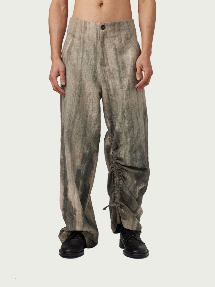 Tie Dye Drawstring Cropped Trousers