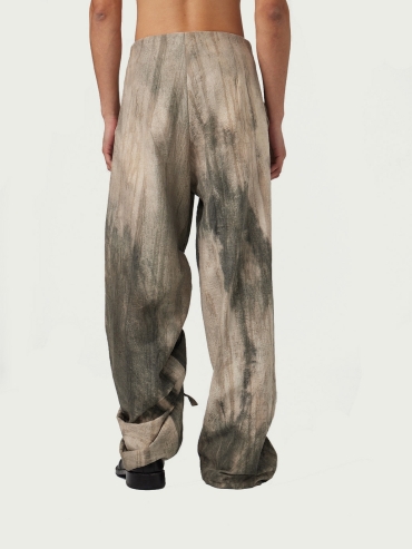 Tie Dye Drawstring Cropped Trousers