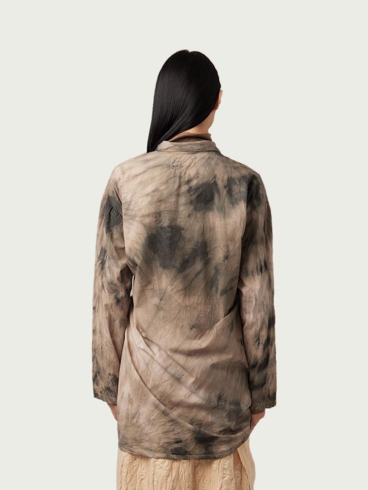 Tie Dyed Asymmetrical Strapping Shirt