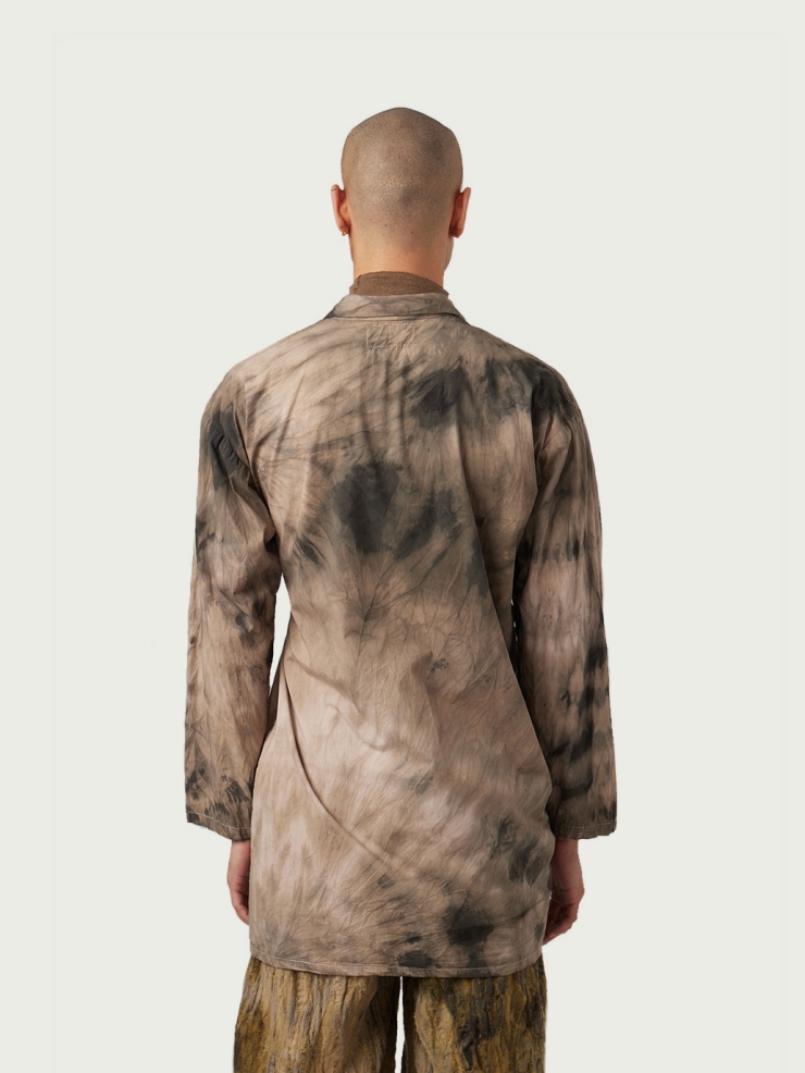 Tie Dyed Asymmetrical Strapping Shirt