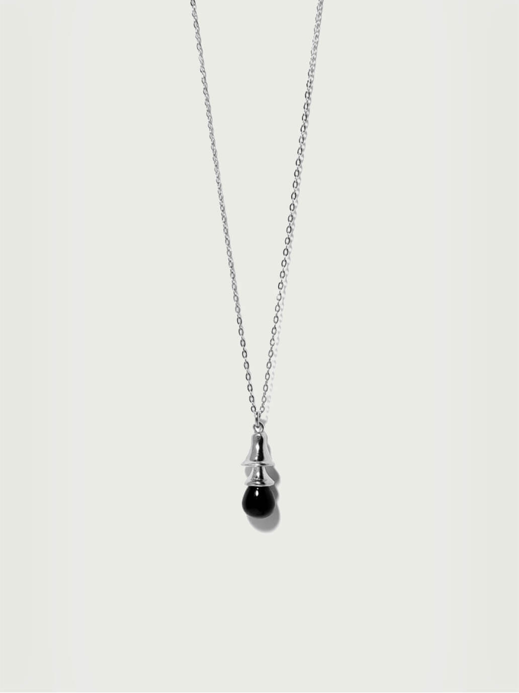 Black bell silver necklace