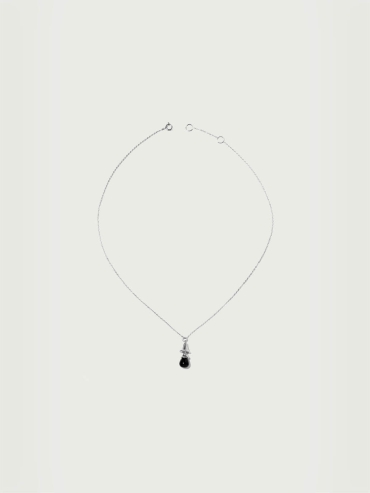 Black bell silver necklace