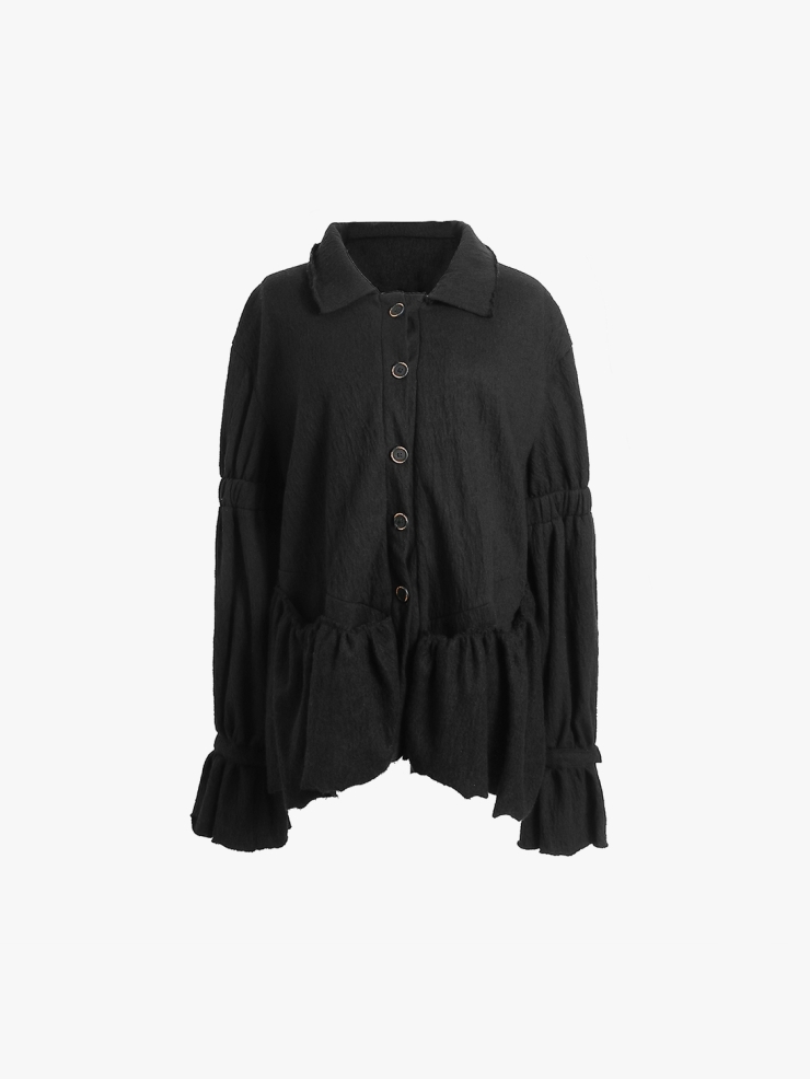 ELYWOOD Black Flared Shirt