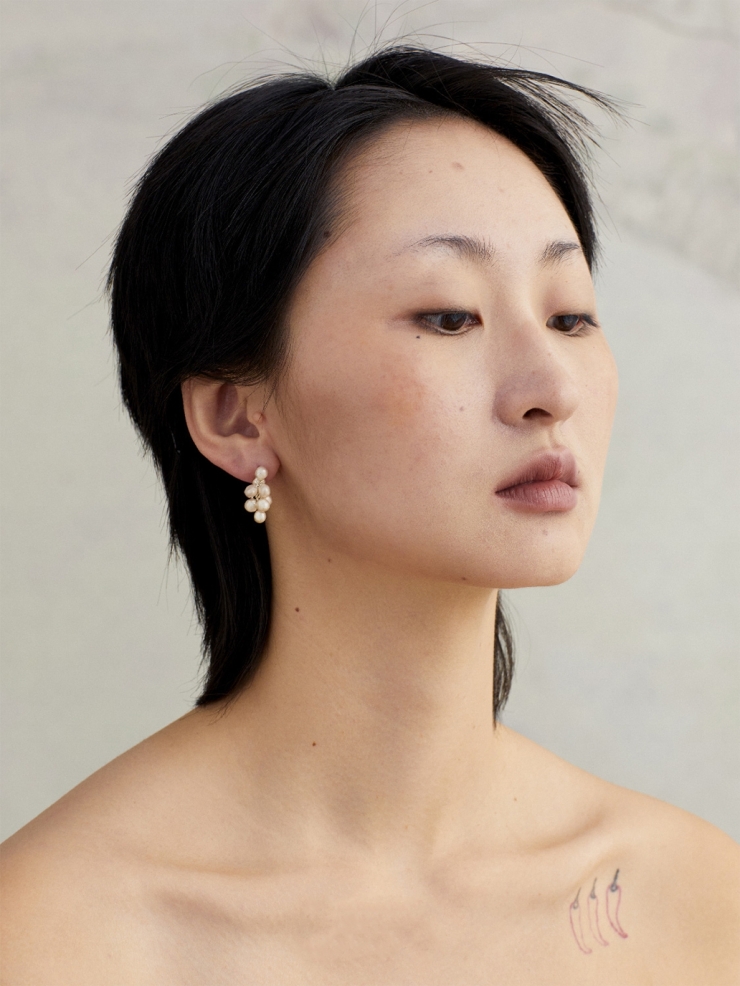 Silver Cluster of Seeds Earrings