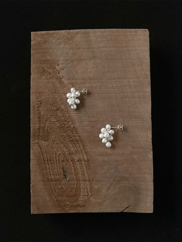 Silver Cluster of Seeds Earrings