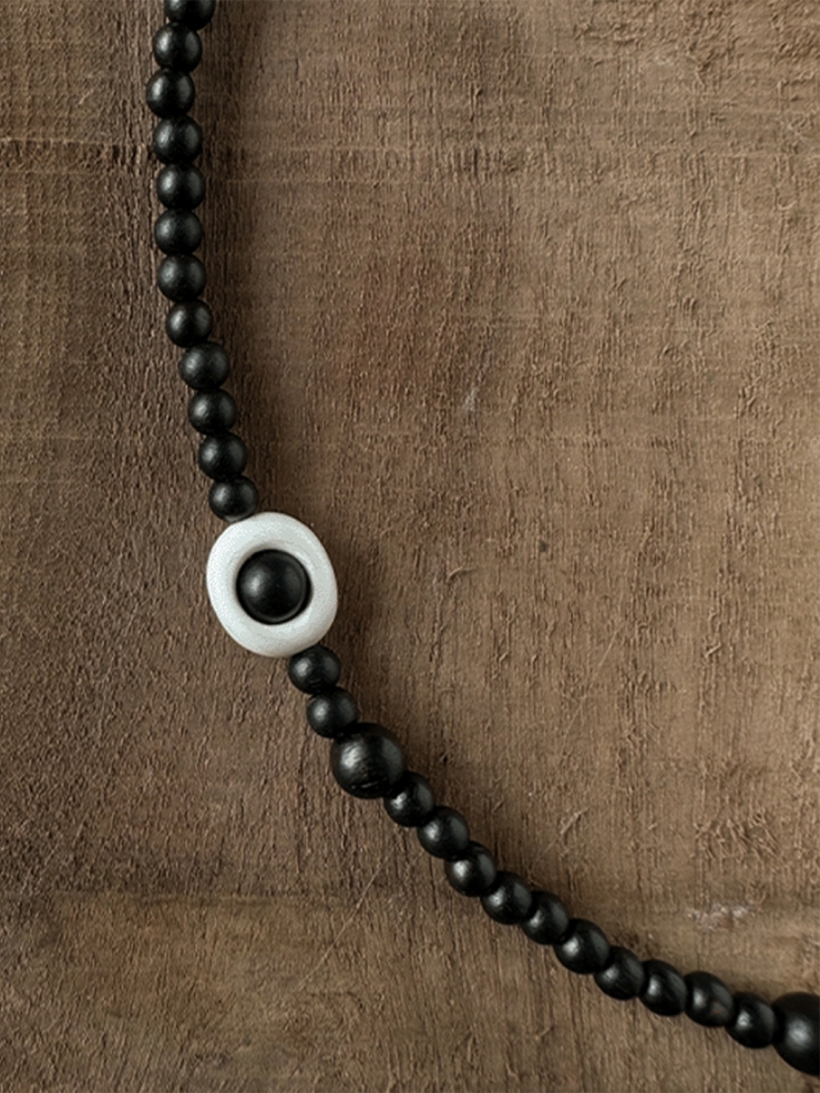 Tiny tree hollow bead choker