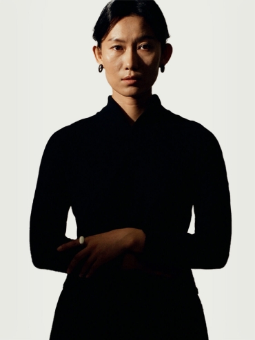 Silver and black ebony dome earrings - small