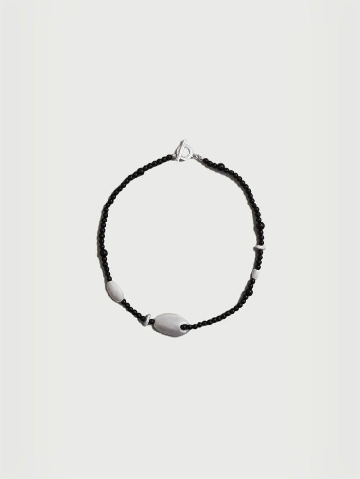 Silver and black ebony necklace