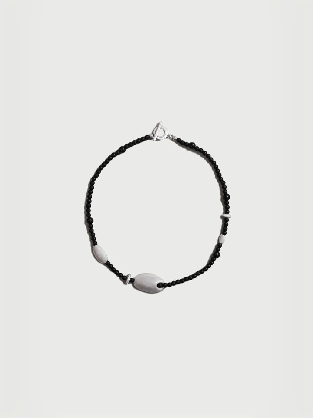 Silver and black ebony necklace