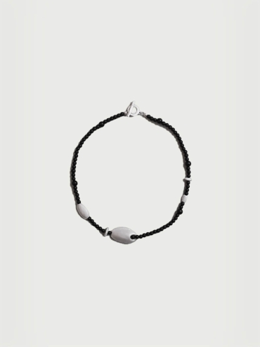 Silver and black ebony necklace