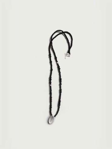 Silver and black fissure necklace