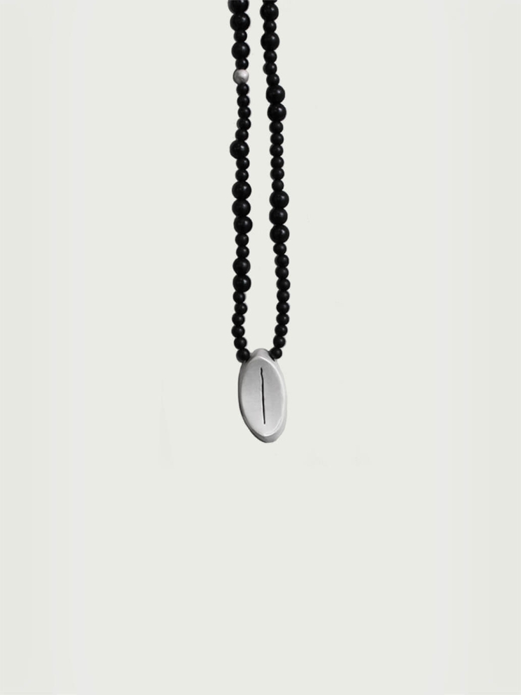 Silver and black fissure necklace
