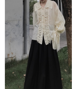 ELYWOOD Beige Double Collar Shirt