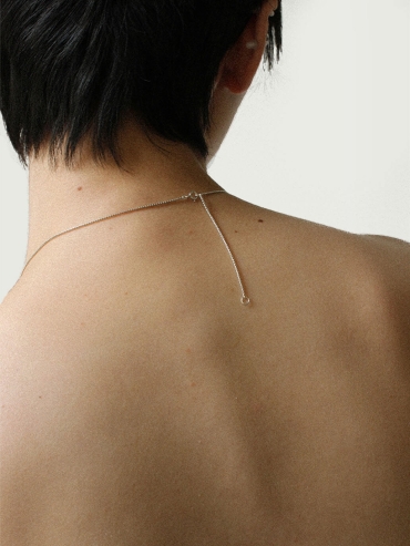 Silver and red beaded chain necklace