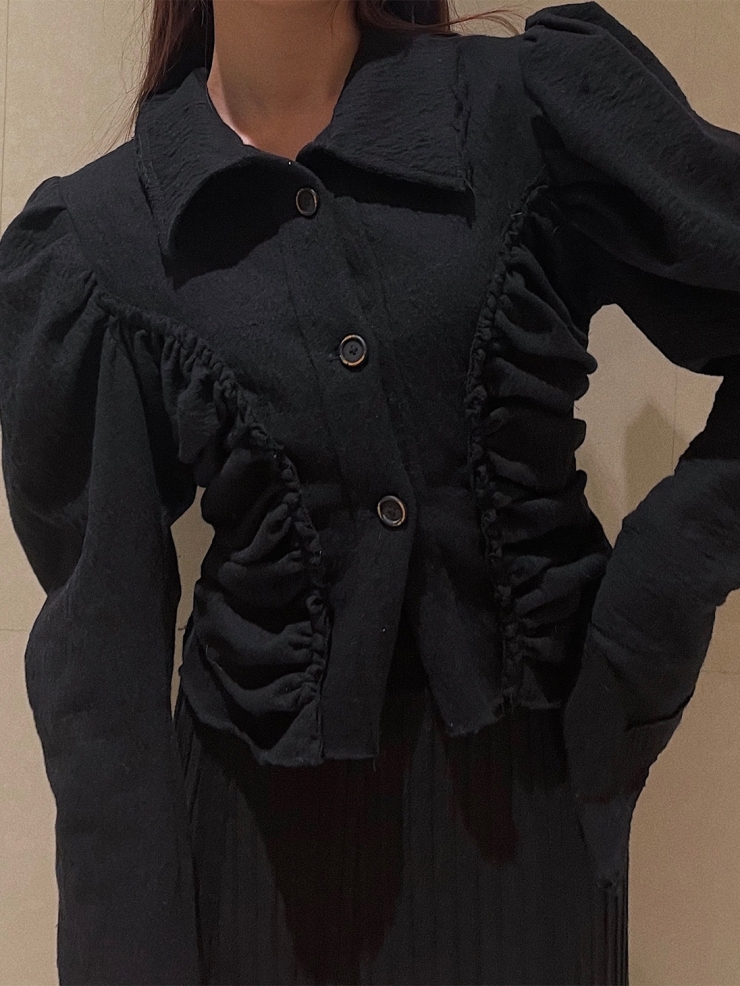 ELYWOOD Black Gigot Sleeve Jacket
