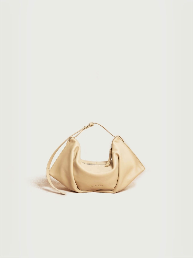 White Dew Leather Bat Bag - Small