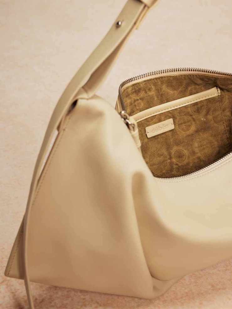 White Dew Leather Bat Bag - Small