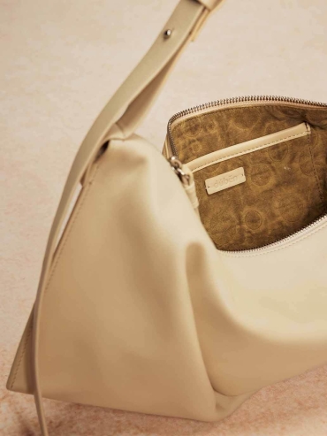 White Dew Leather Bat Bag - Small