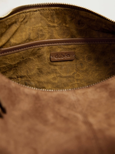 Brown Suede Bat Bag - Large