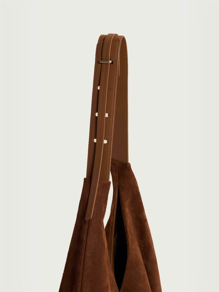 Brown Suede Furoshiki Bag