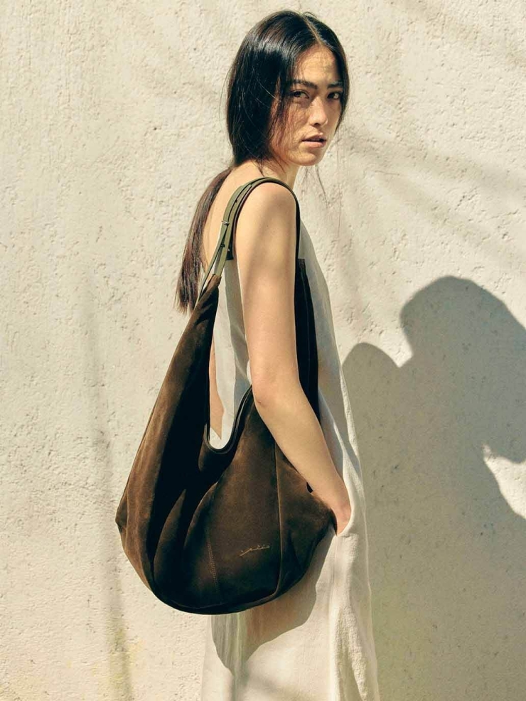 Green Suede Furoshiki Bag