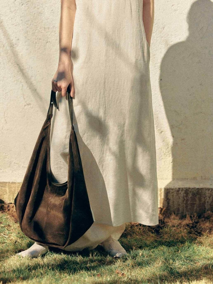 Green Suede Furoshiki Bag