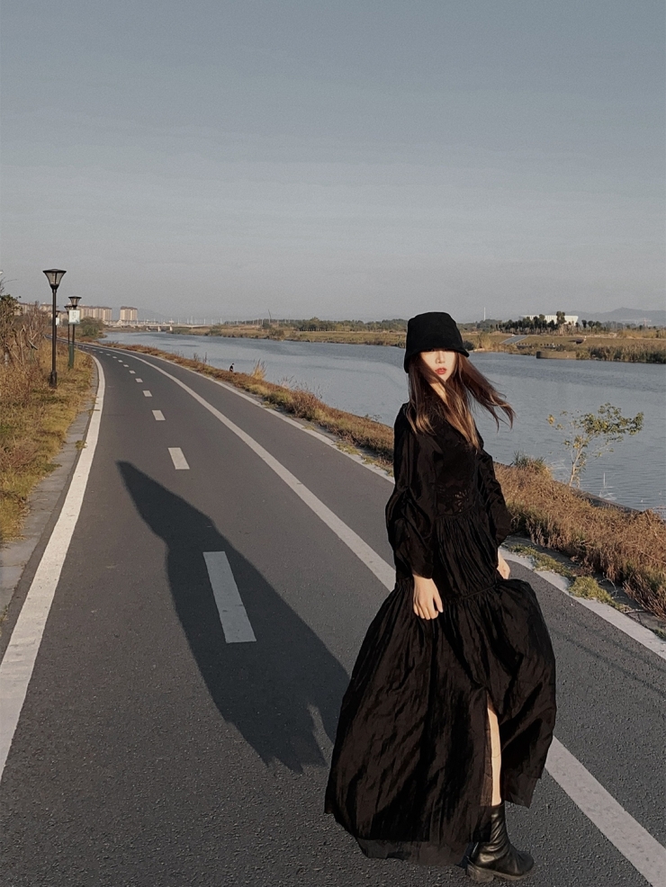 Elywood Black V-neck Dress