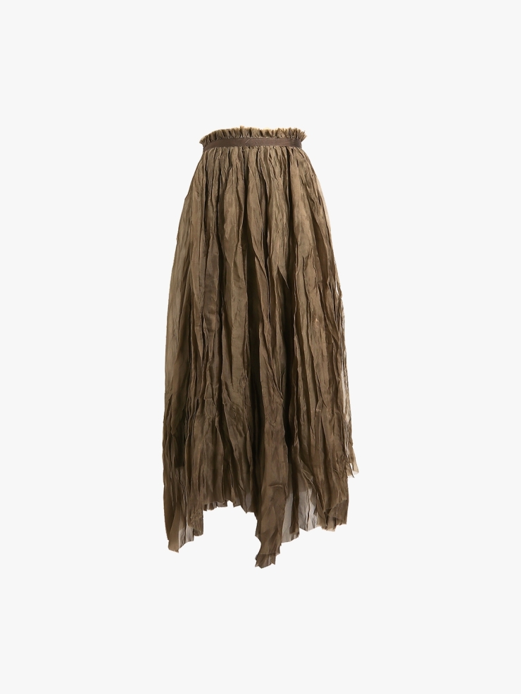 ELYWOOD Khaki Pleaed Dress