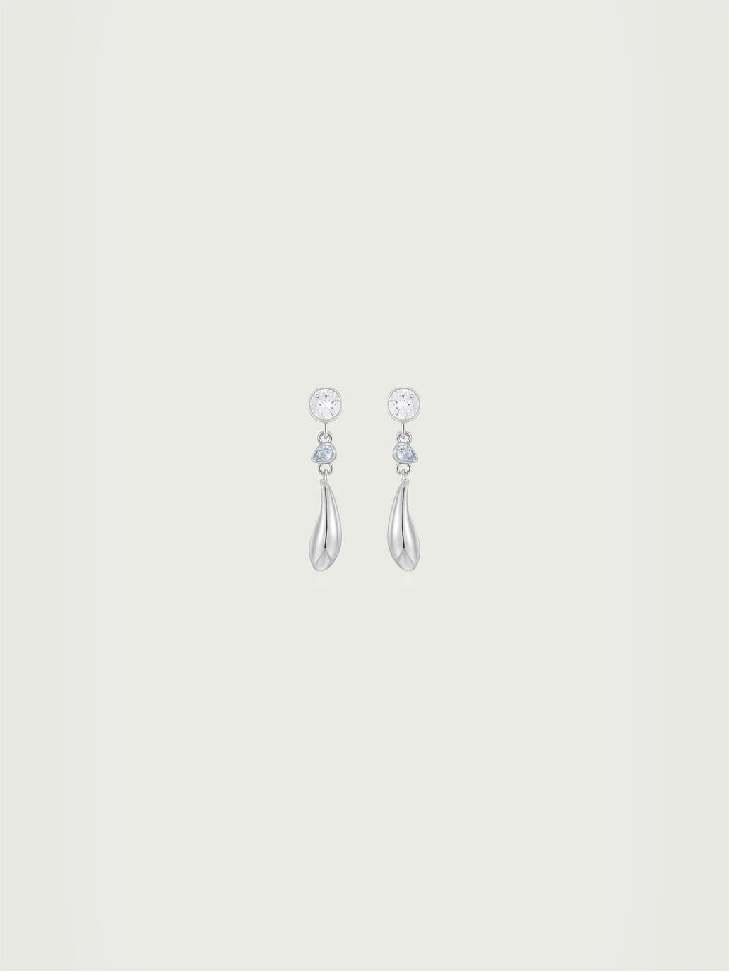 Silver Metal Waterdrop Earrings