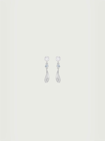 Silver Metal Waterdrop Earrings