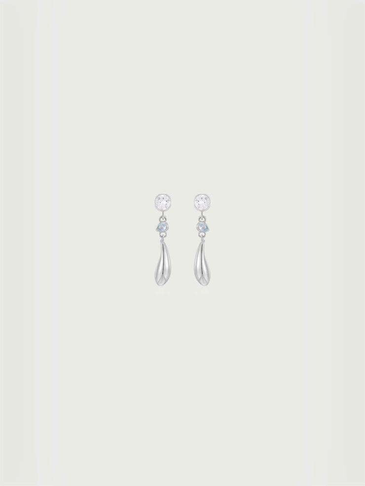 Silver Metal Waterdrop Earrings