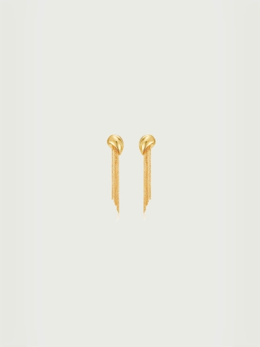 Gold Rain Metal Tassel Earrings