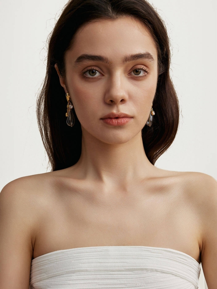 Golden Rainy Night Earrings