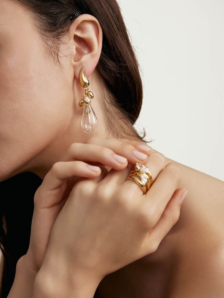 Golden Rainy Night Earrings