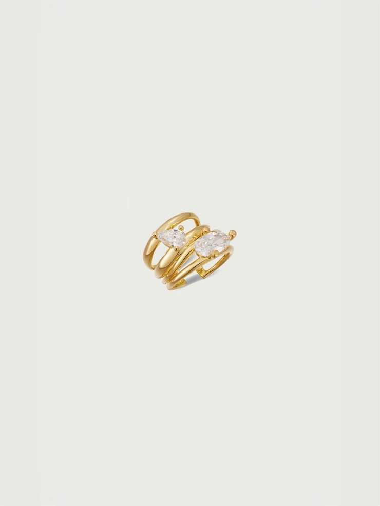 Gold Rainy Serenade Wide Ring